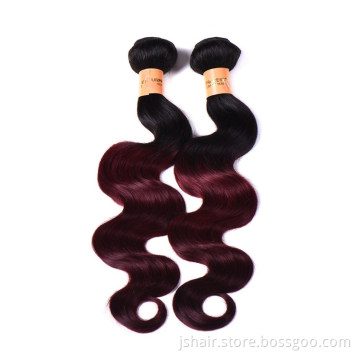 Two Tone Ombre Colored Brazilian hair Weave Bundles, 1B/99J Color Brazilian Body Wave Hair